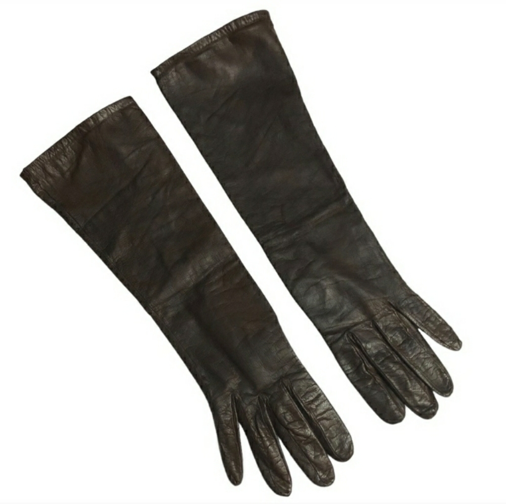 GUIBERT FRERES Vintage Dark Brown Leather GlovesVintage EUC!